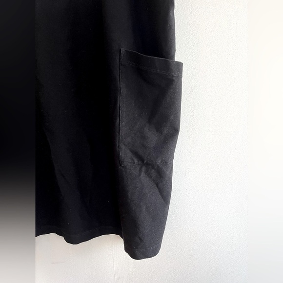 Eileen Fisher Stretch Crepe Crew Neck Short Sleeve Dress with Front Pockets, L - Picture 5 of 8